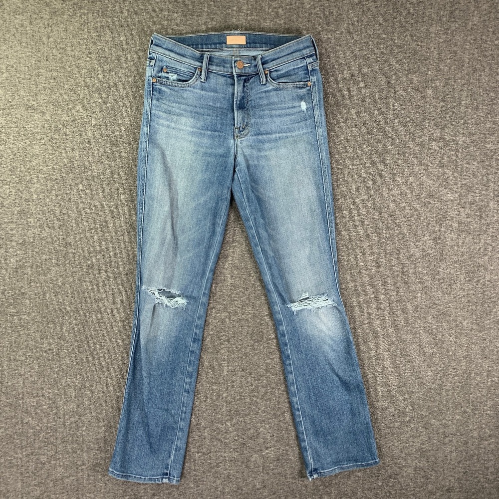 Mother Jeans Womens 26 The Rascal Ankle Distressing Denim Pant